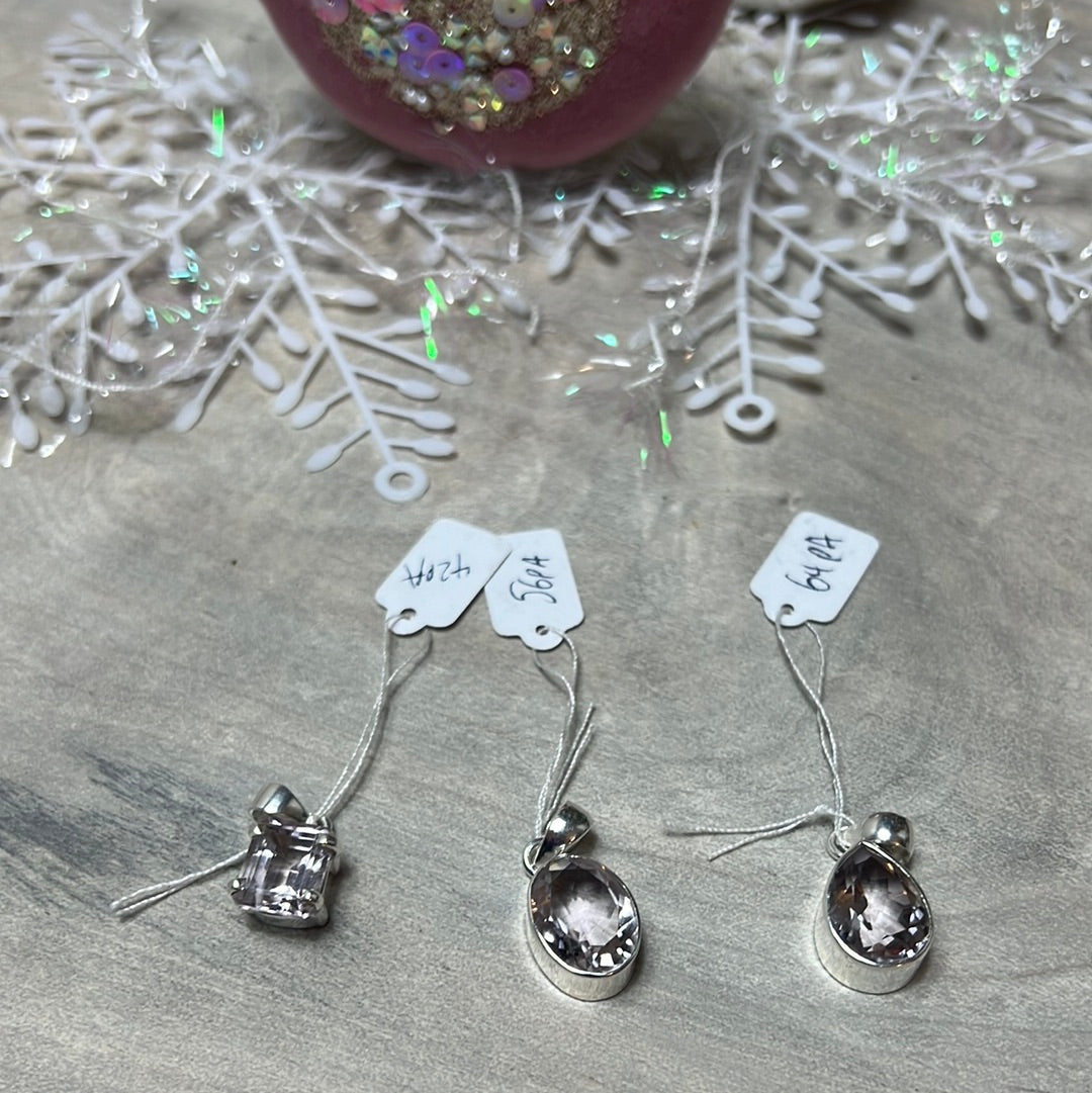 Pink Amethyst - Facet 925 Sterling Silver Pendant