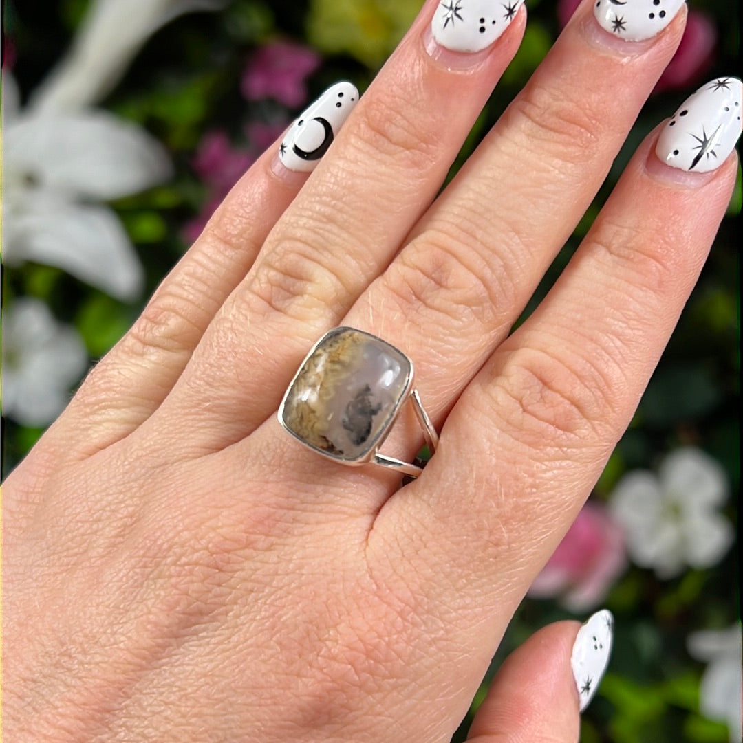 Tiger Agate 925 Ring - Size S