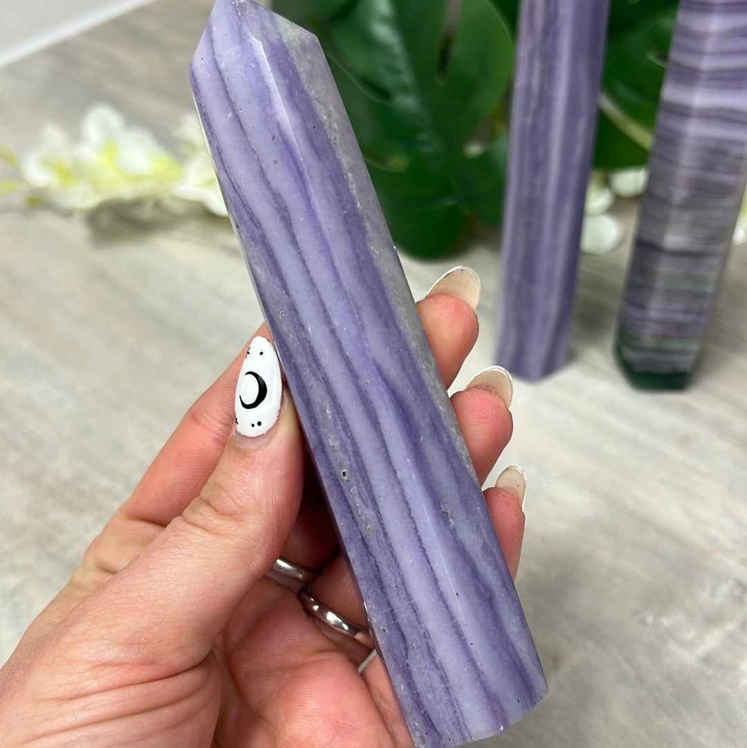 Sagentic Fluorite Purple Tower Points