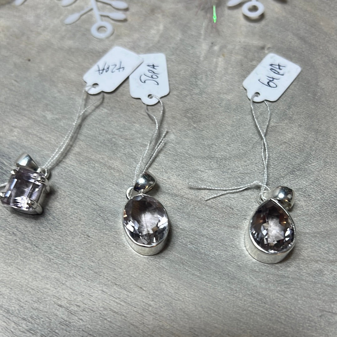 Pink Amethyst - Facet 925 Sterling Silver Pendant