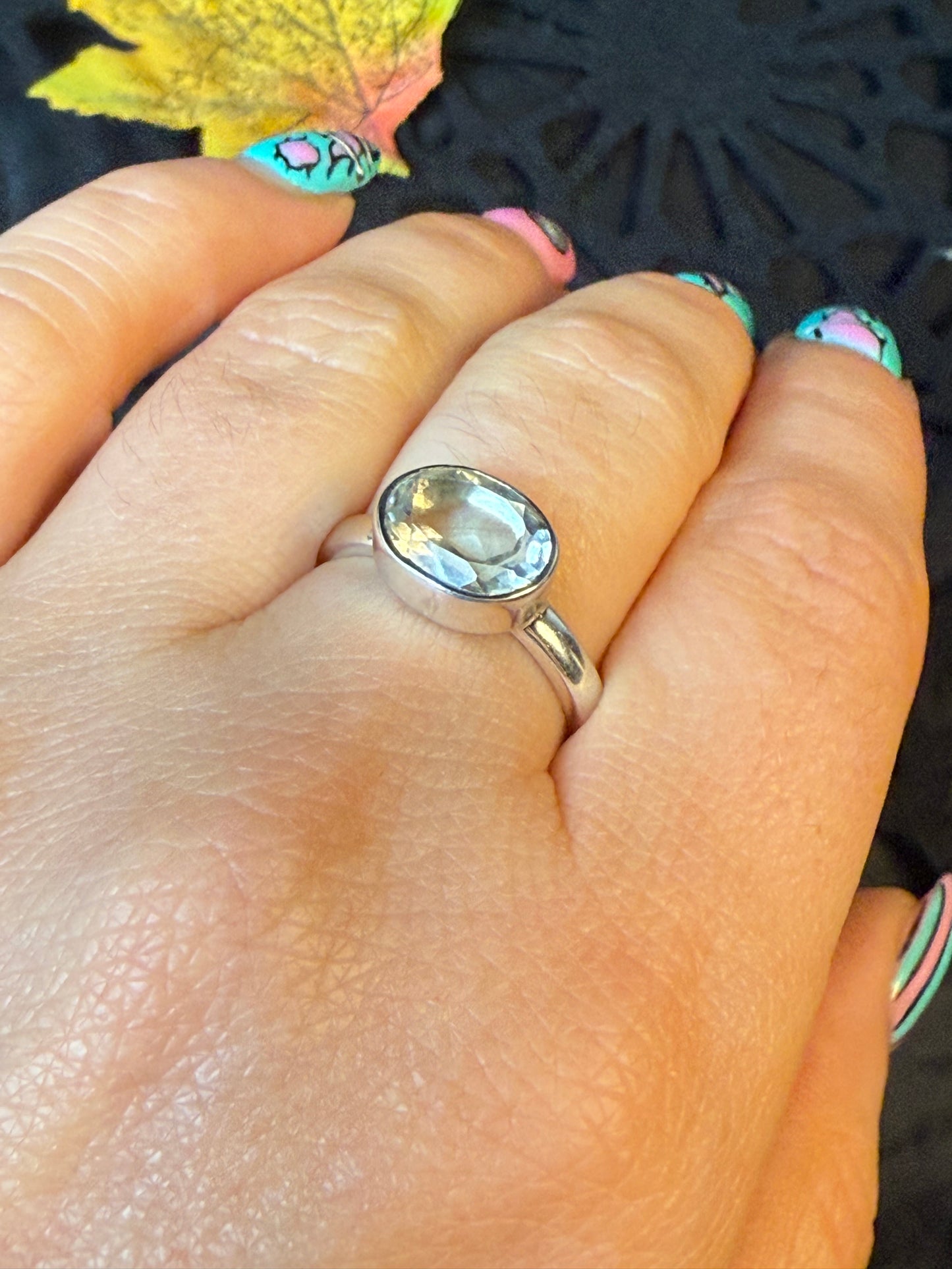 Prasolite 925 Ring - Size Q Green Amethyst