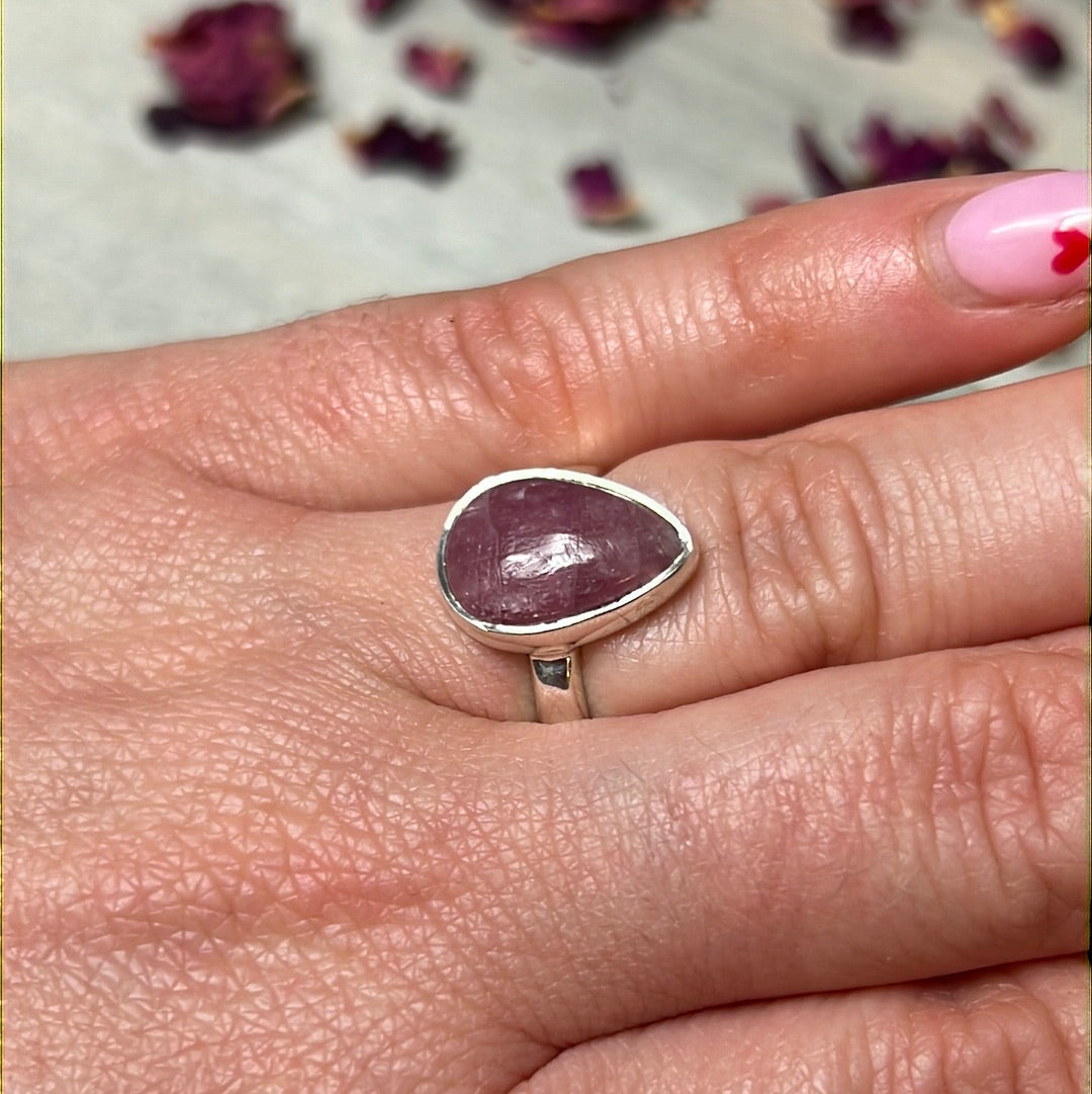 Pink Tourmaline 925 Silver Ring - Size L 1/2  AA GRADE