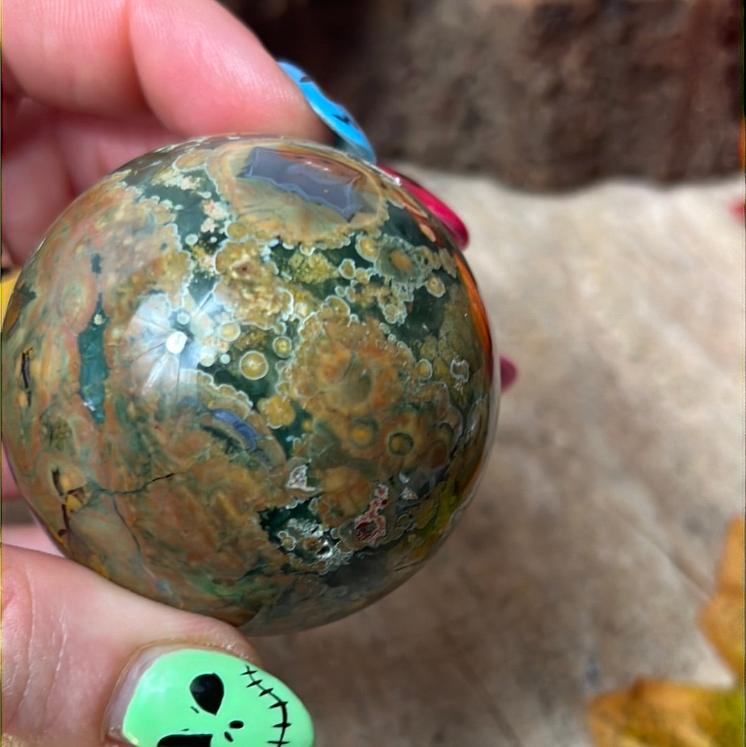 Rhyolite Rainforest Jasper Sphere