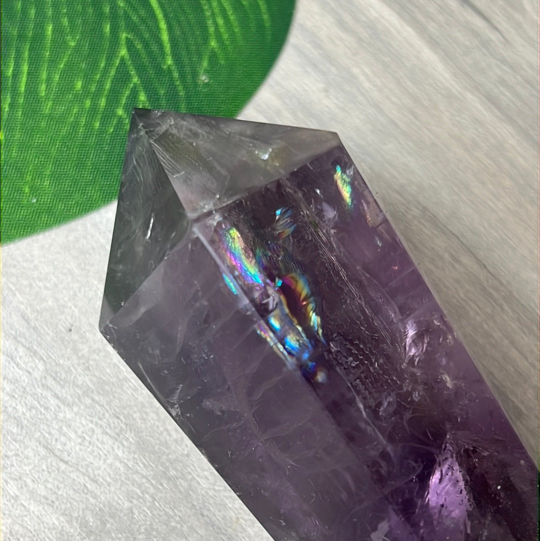 Statement Phantom Fingerprint Amethyst Smokey Quartz Wand