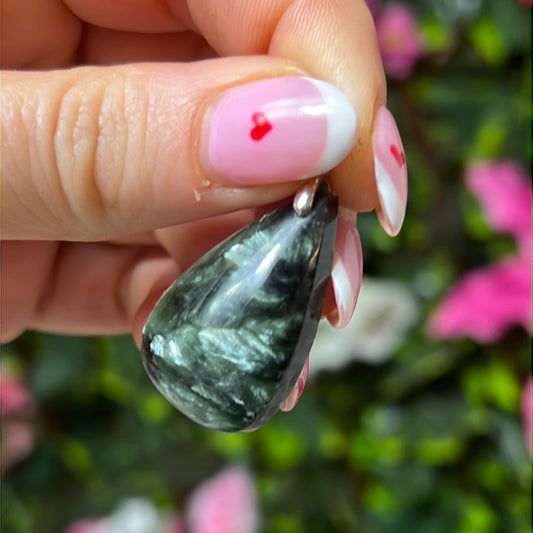 Seraphinite Pendant 925 Sterliing Silver