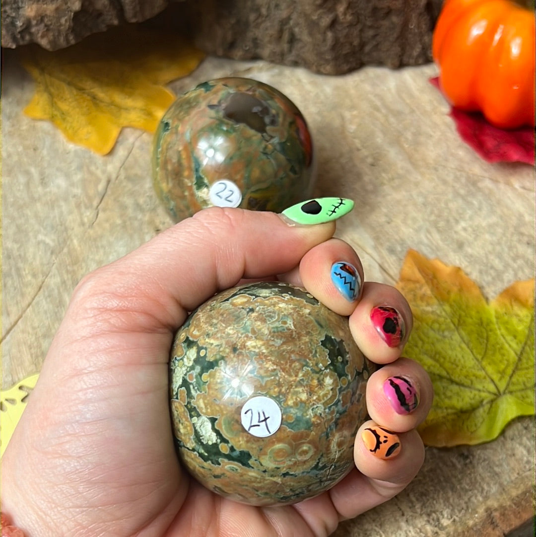 Rhyolite Rainforest Jasper Sphere