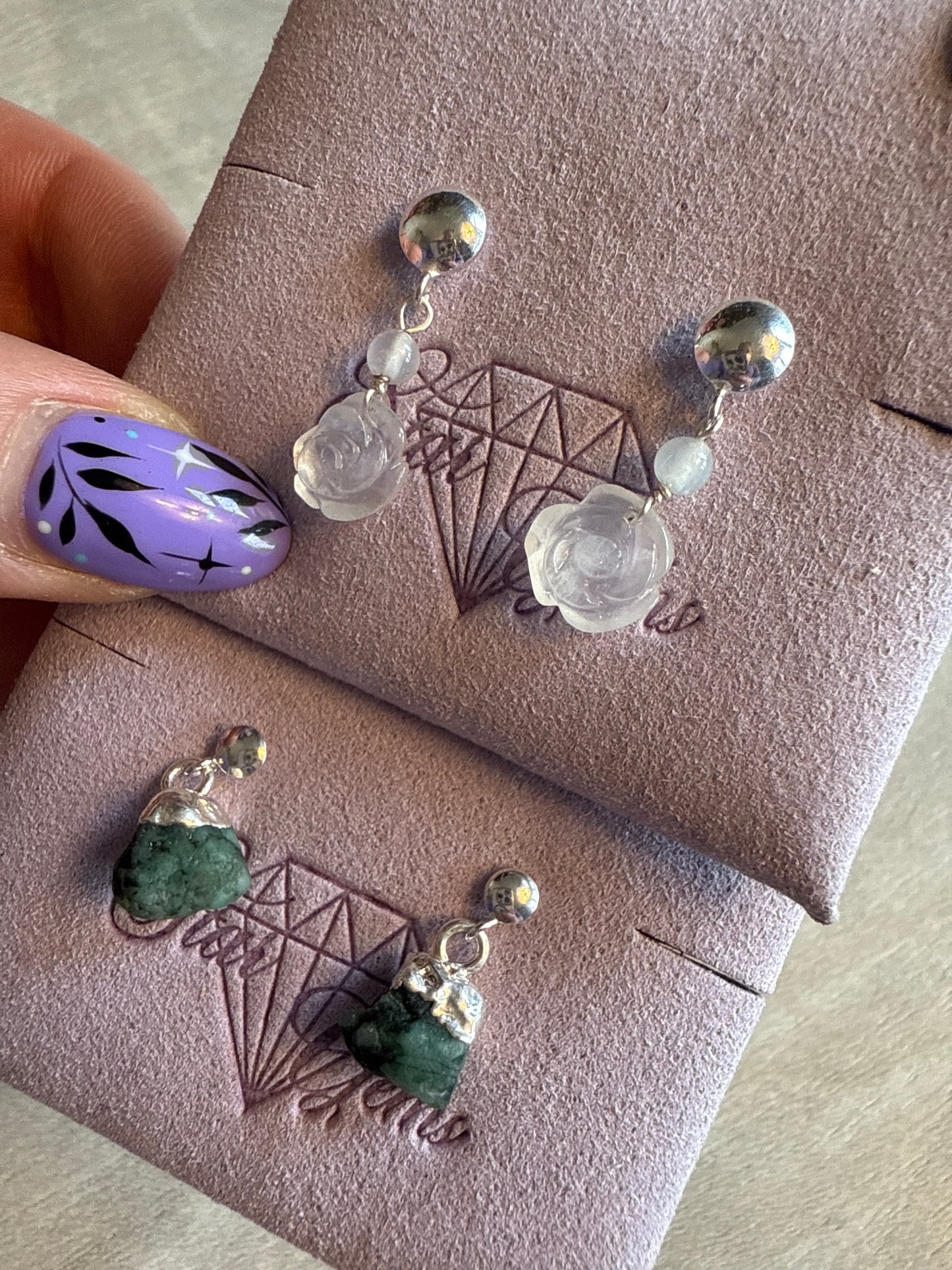 Handmade 925 Silver Drop Dangly Studs Earrings