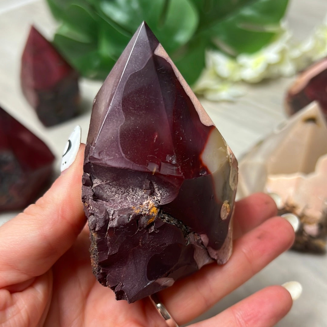 Mookaite Half & Half Polished Raw Tower Points