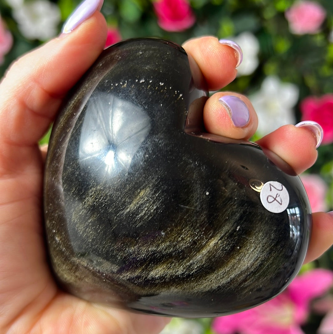 Golden Obsidian Large Heart
