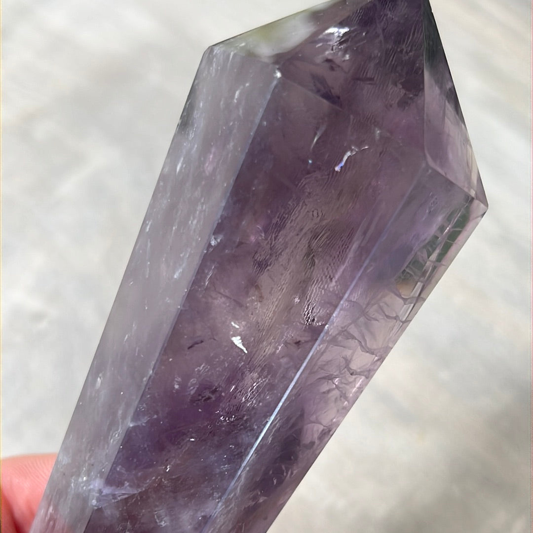 Statement Phantom Fingerprint Amethyst Smokey Quartz Wand