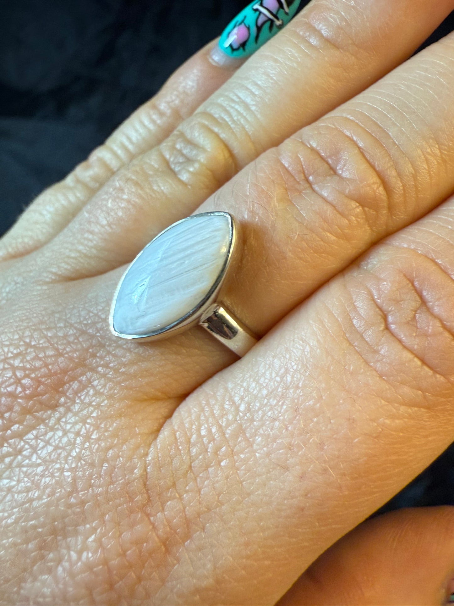 Scolecite 925 Ring - Size N 1/2
