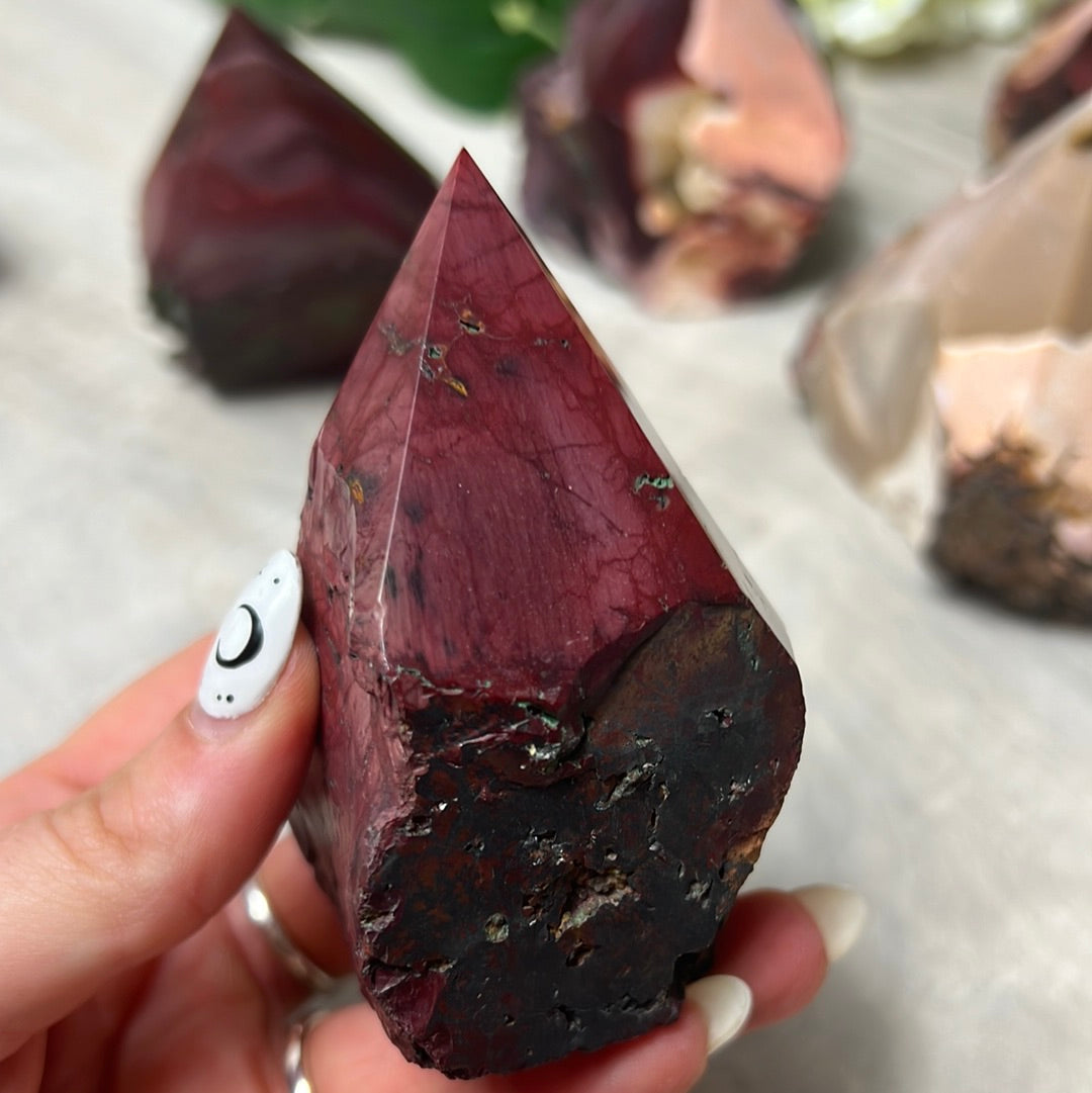 Mookaite Half & Half Polished Raw Tower Points