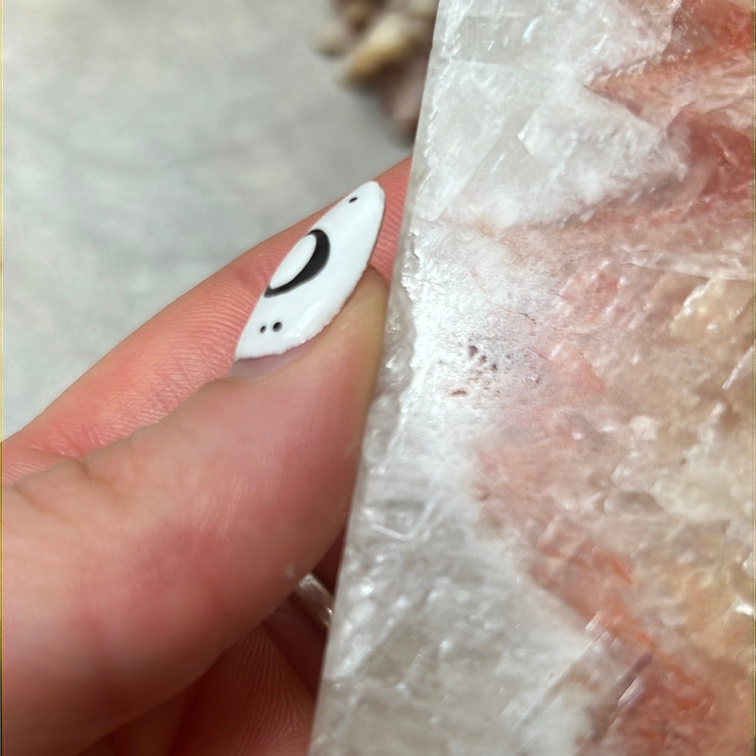 Sunstone, Orchid & Orange Calcite Druzy Tower Points