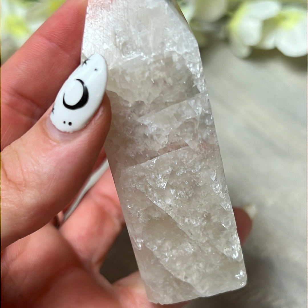 Sunstone, Orchid & Orange Calcite Druzy Tower Points