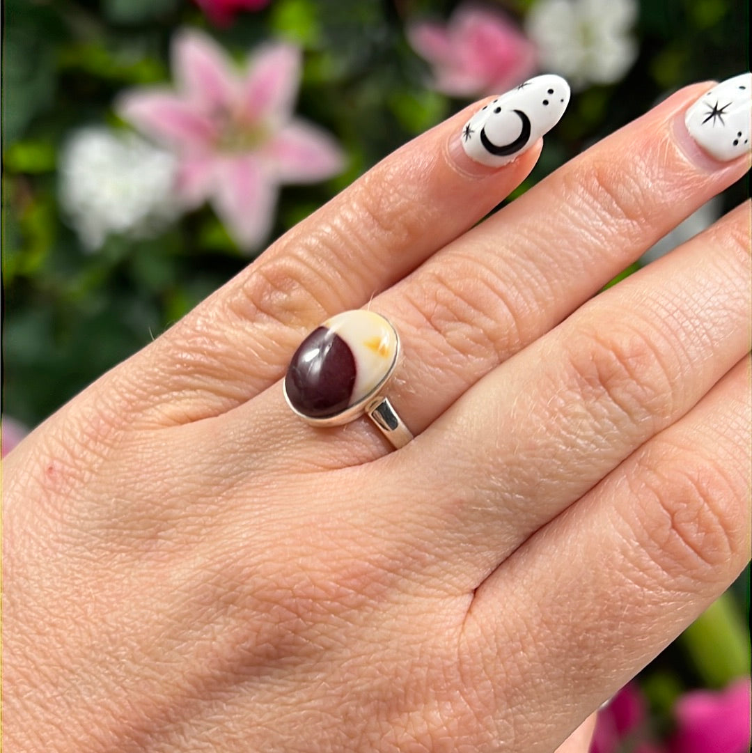 Mookaite 925 Sterling Silver Ring - Size L - L 1/2