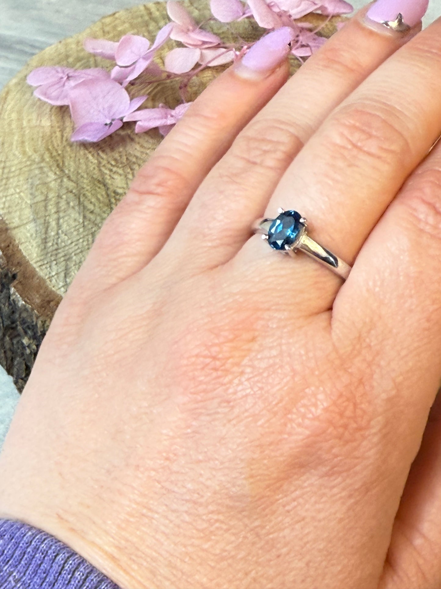 London Blue Topaz 925 Ring - Size P 1/2