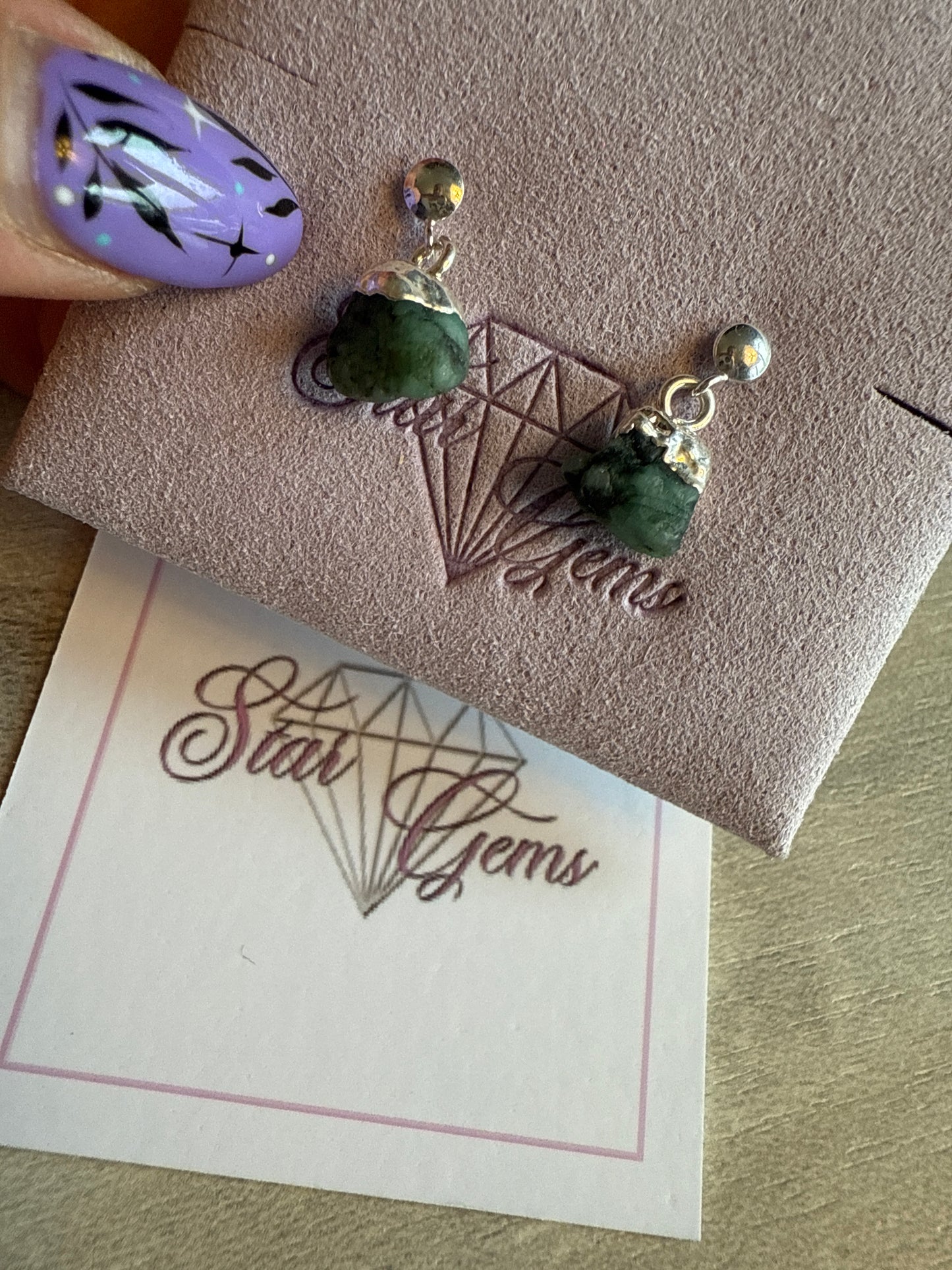 Handmade 925 Silver Drop Dangly Studs Earrings