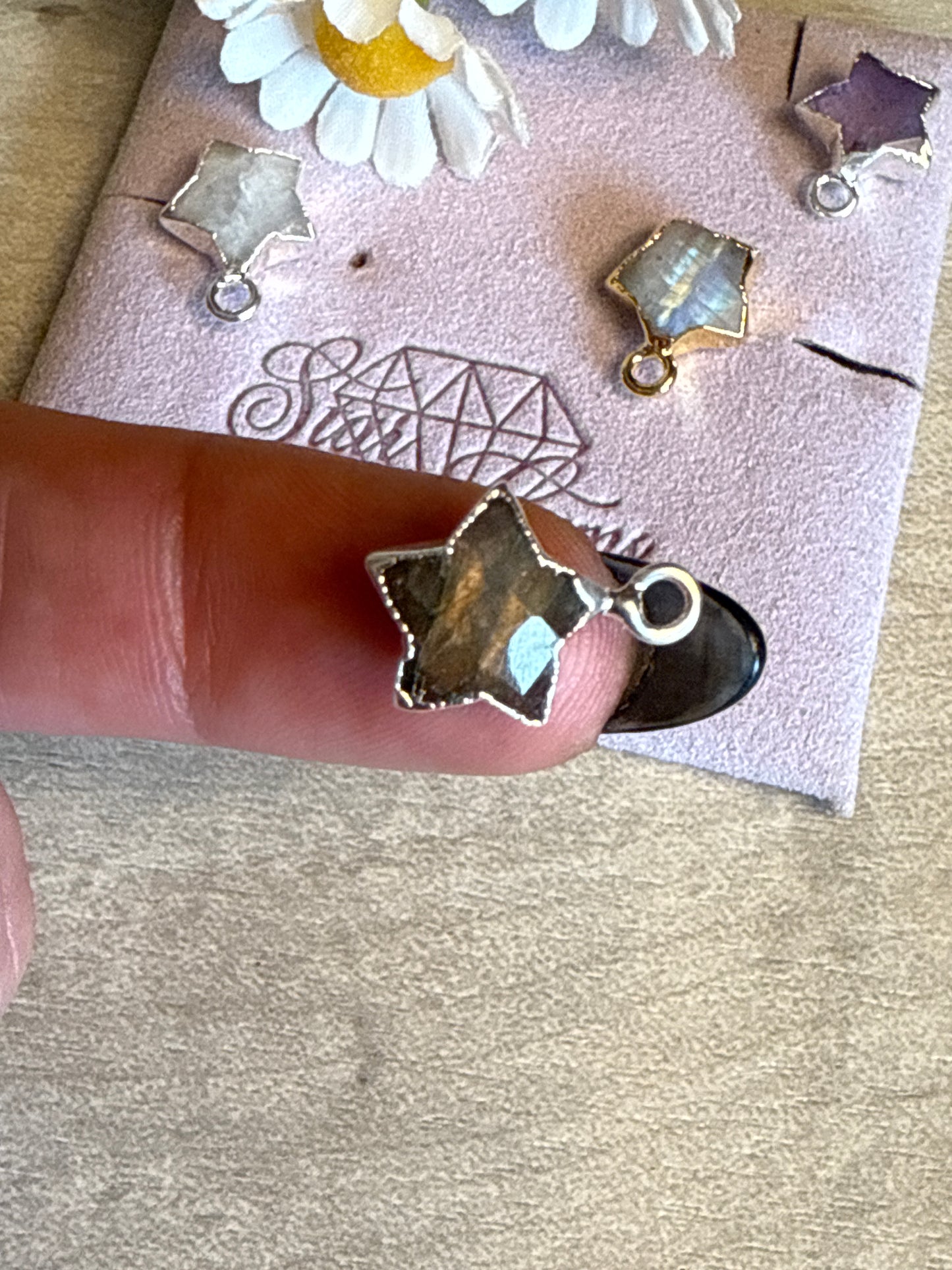 Star Facet Cut - 925 Silver / 18ct Gold electroplated Pendant Charm