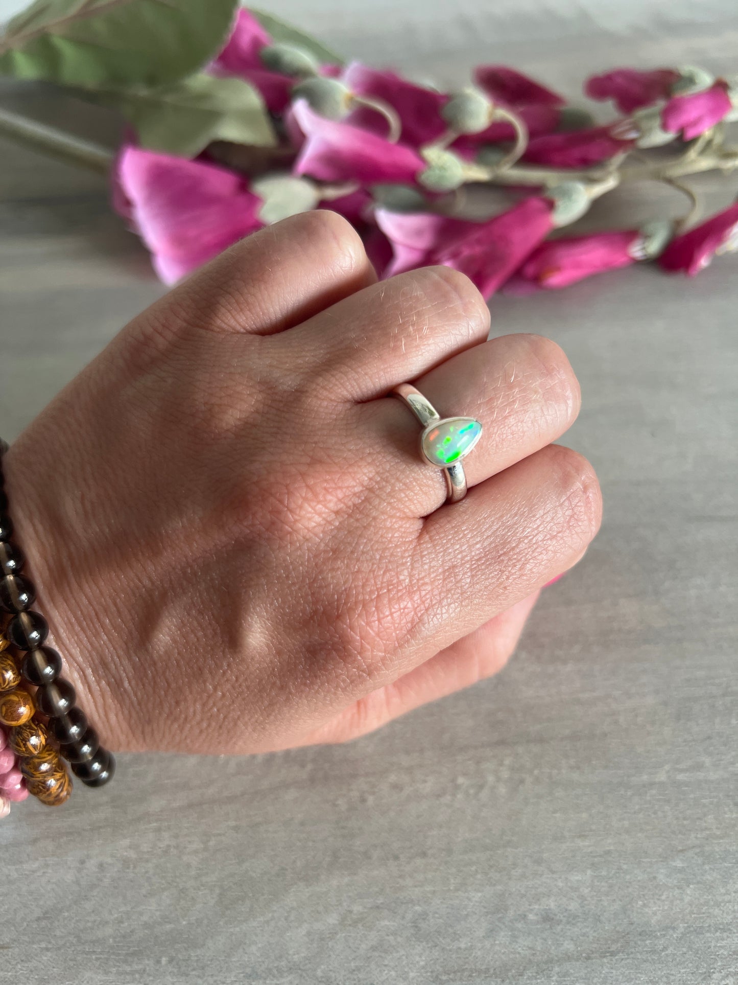 Ethiopian Opal 925 Sterling Silver Ring - Size O