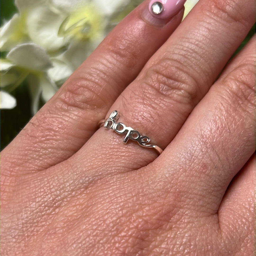 Hope Script 925 Sterling Silver Ring