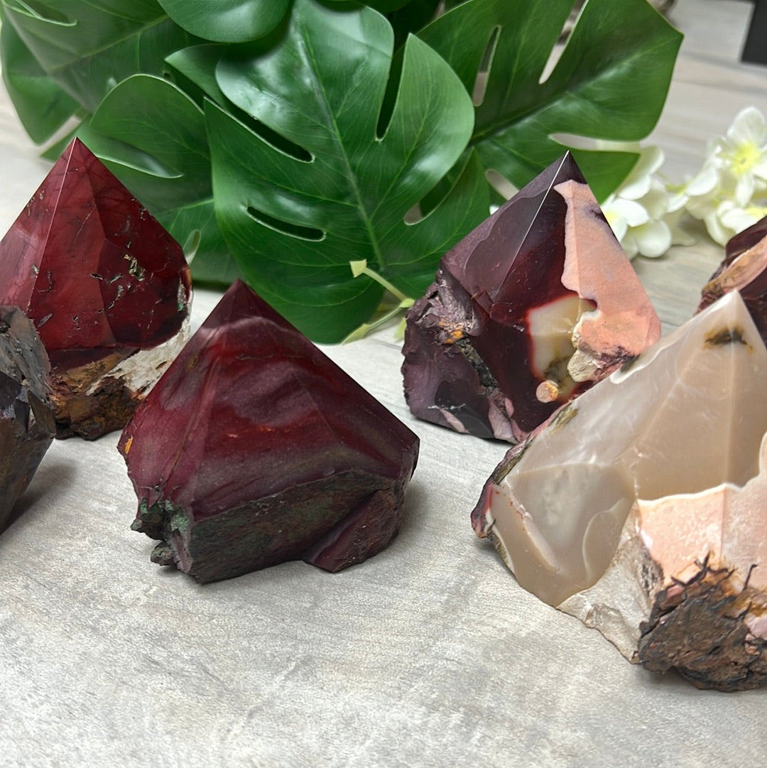 Mookaite Half & Half Polished Raw Tower Points