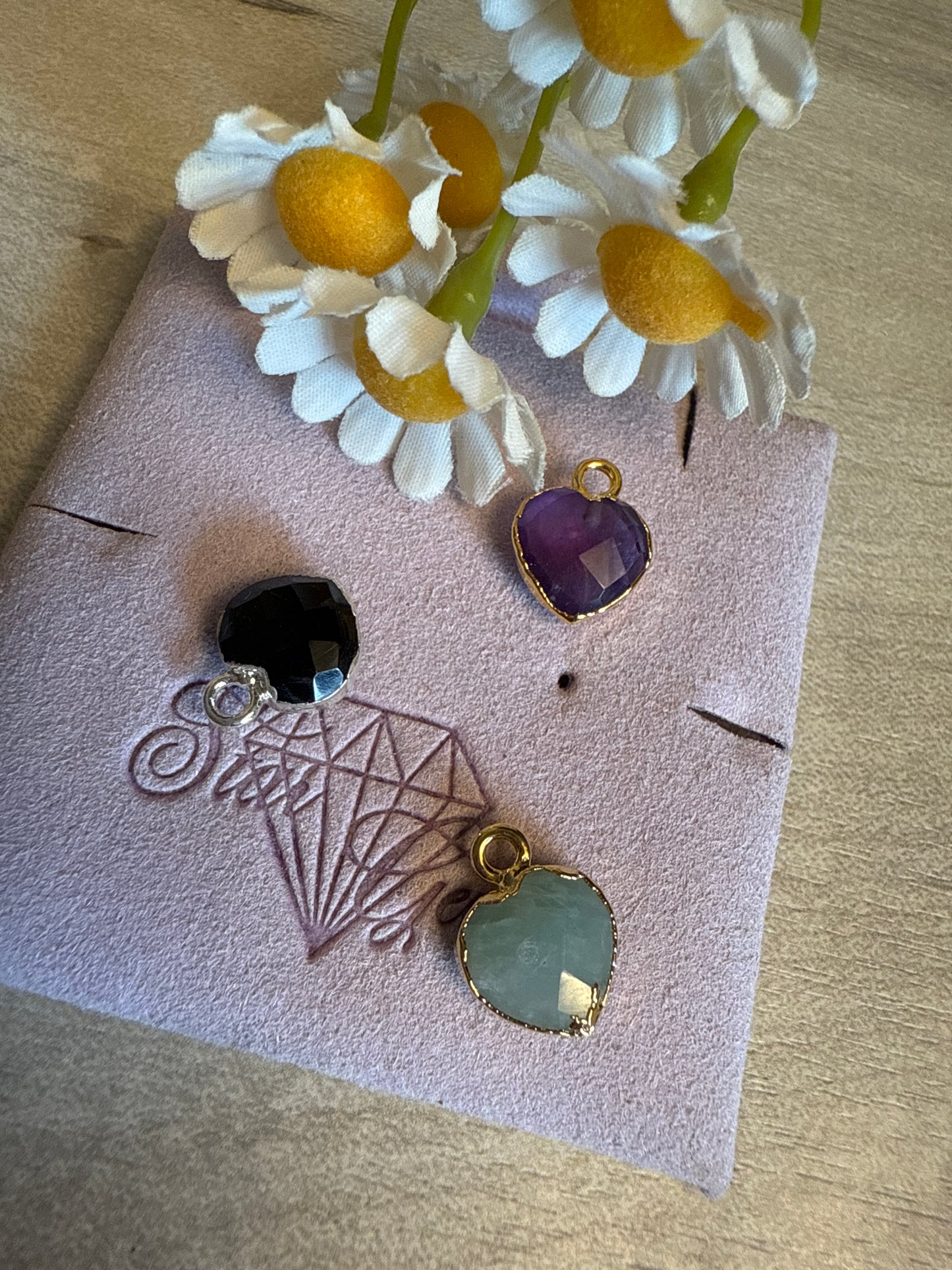 Heart Facet Cut - 925 Silver / 18ct Gold electroplated Pendant Charm