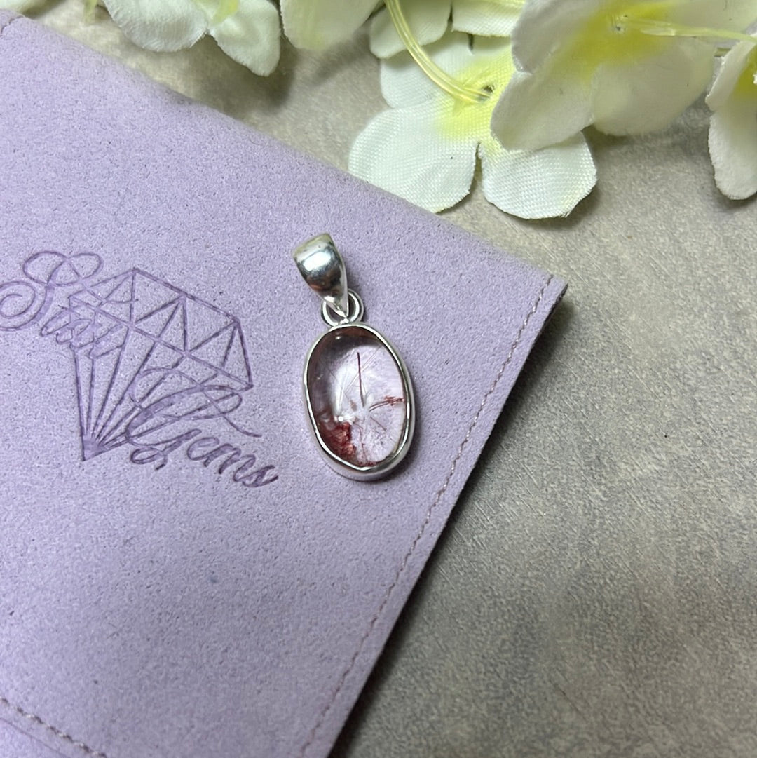 Red Rutile - Rare - 925 Sterling Pendant
