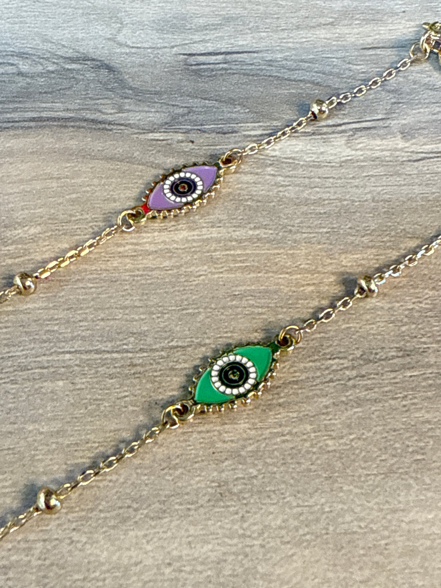 Evil Eye Summer Anklets - Adjustable Plated