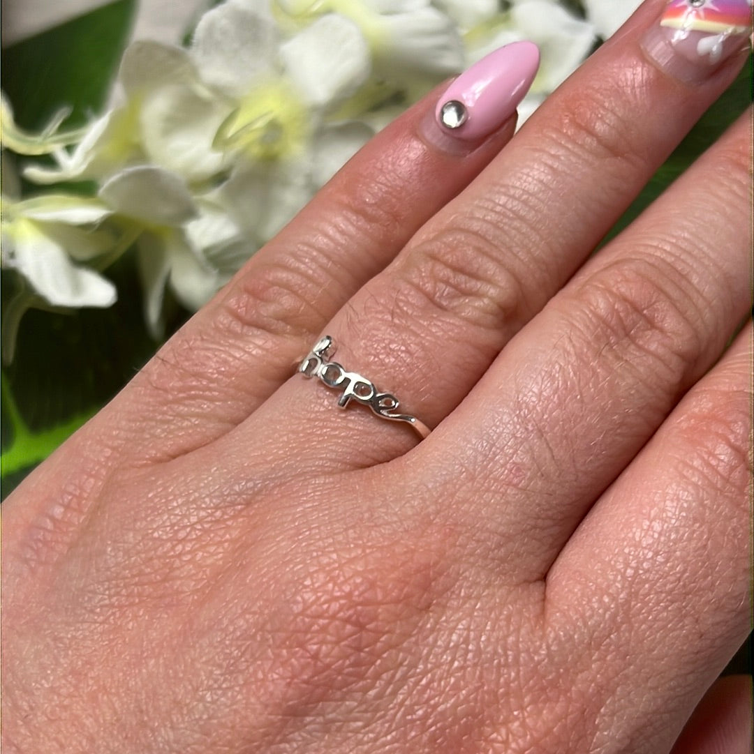 Hope Script 925 Sterling Silver Ring