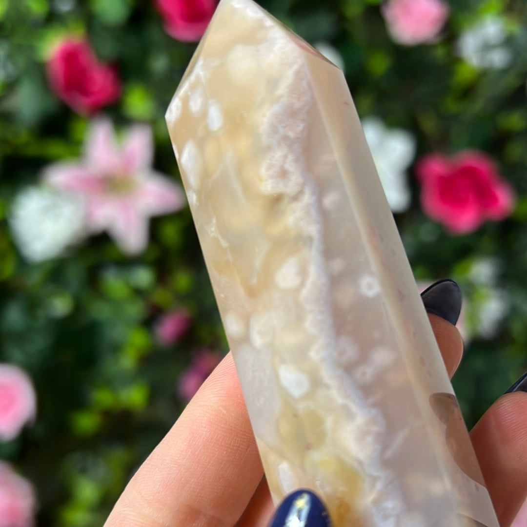 Flower Agate Tower Point