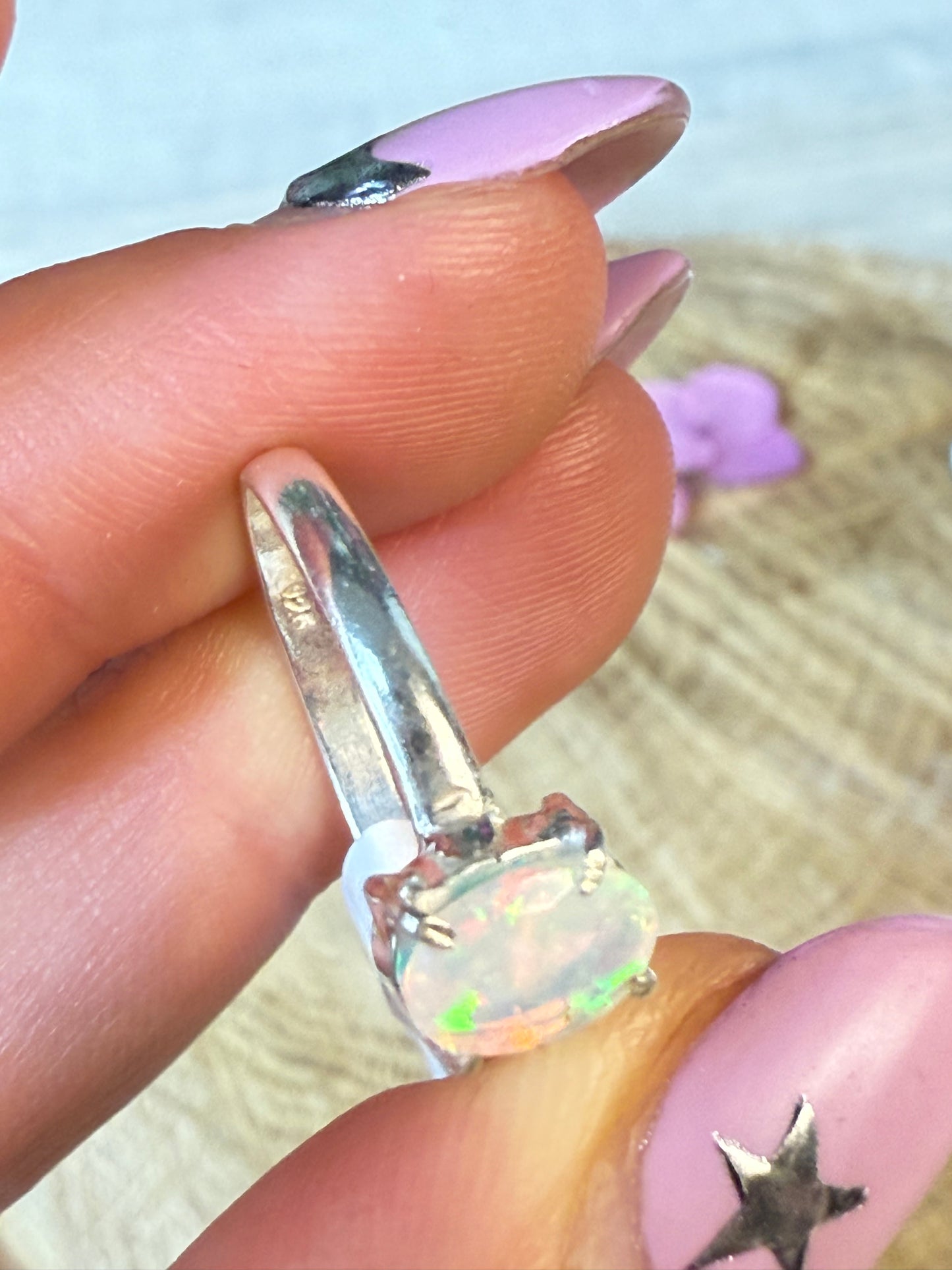 Ethiopian Opal 925 Silver Ring - Size S