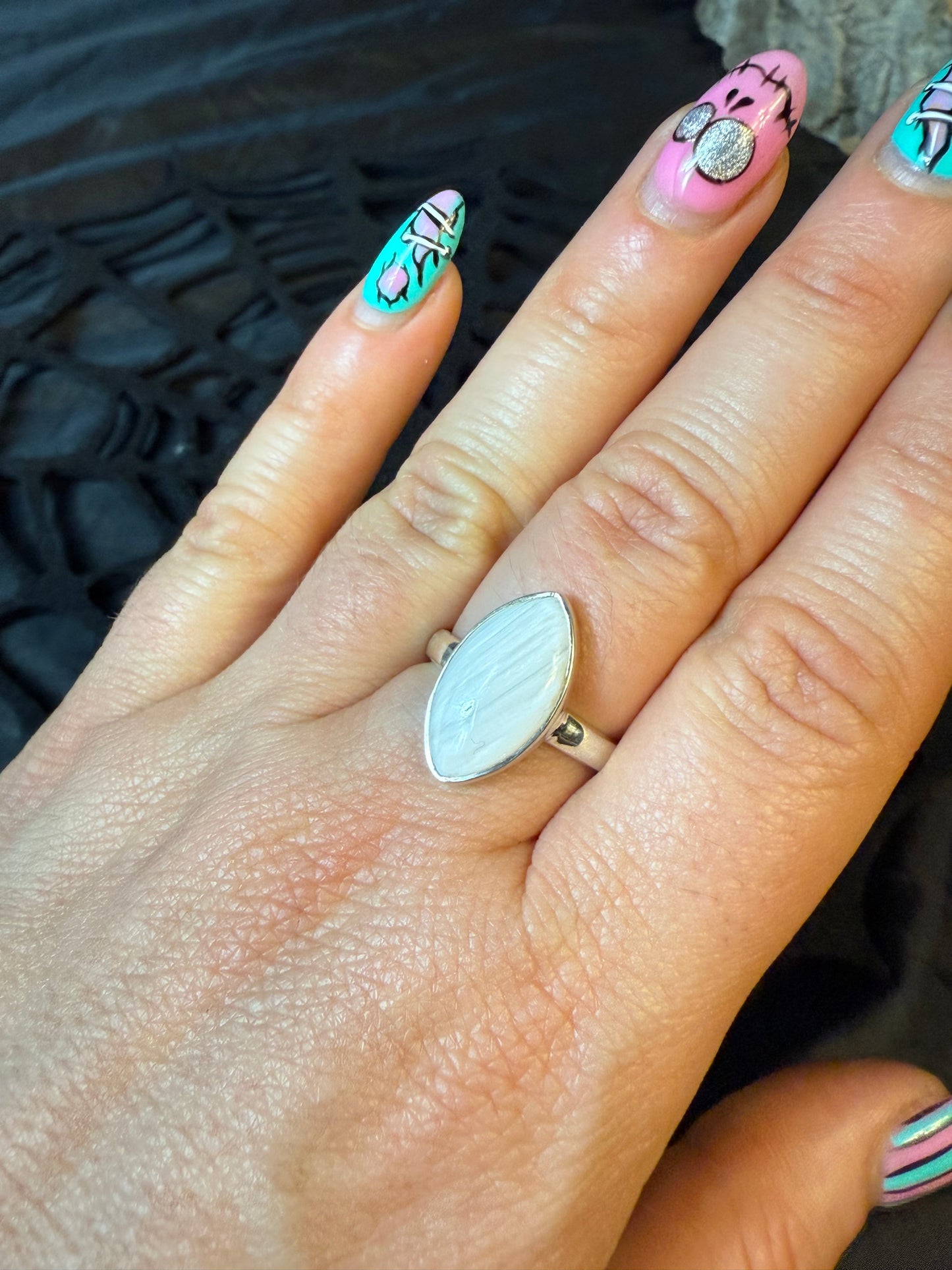 Scolecite 925 Ring - Size N 1/2