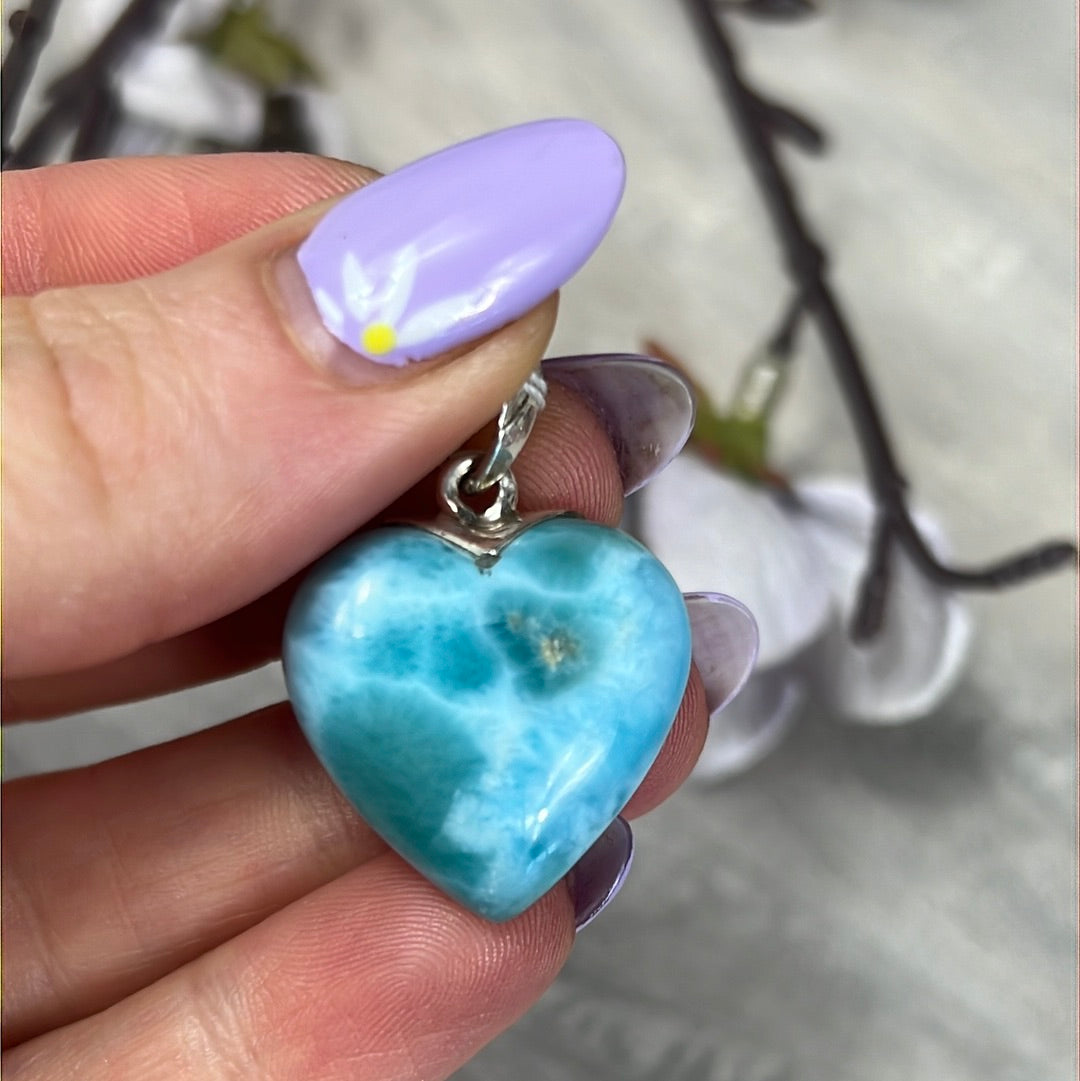 Larimar 925 Heart - Sterling Pendant