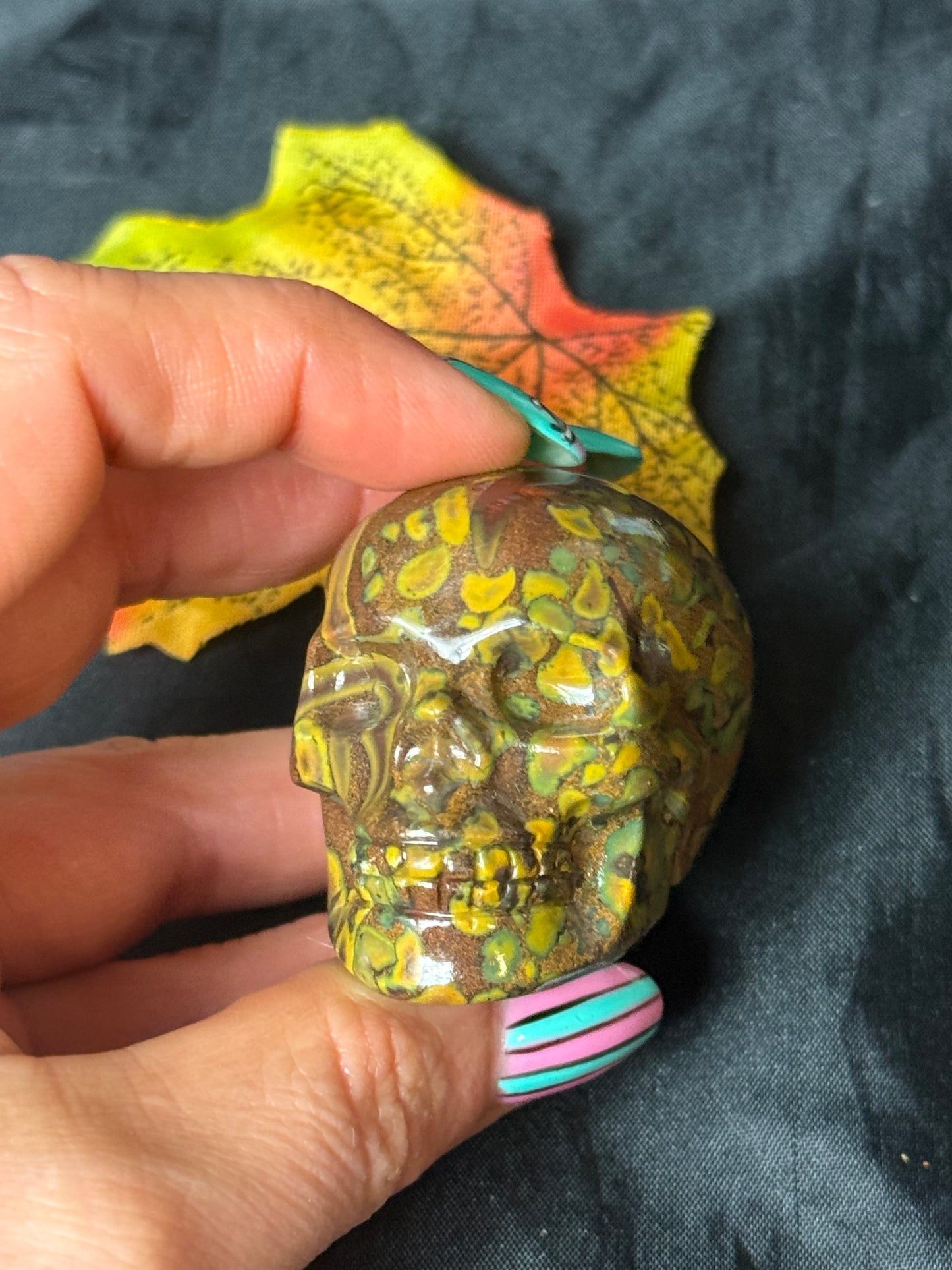 Fruit Jasper Skull