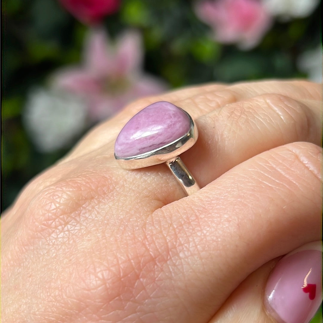 Pink Tourmaline 925 Silver Ring - Size O  AA GRADE