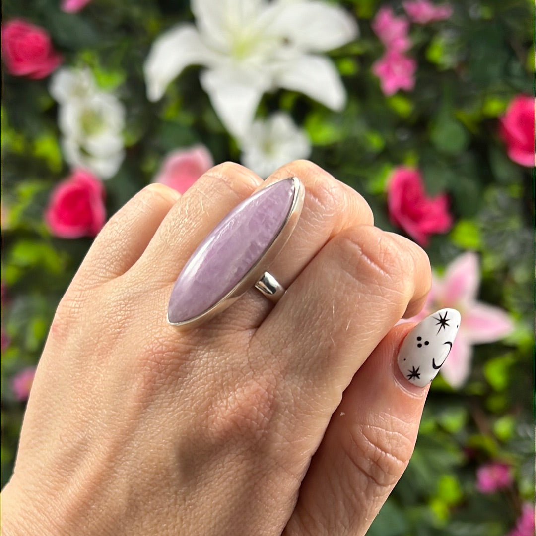 Kunzite 925 Sterling Silver Ring - Size R 1/2 - S