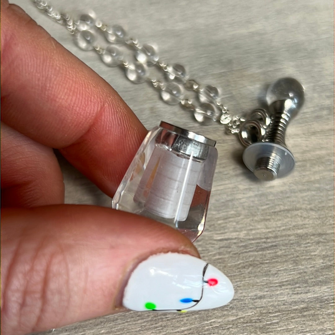 LAST Clear Quartz - Bottle Necklace PLATED