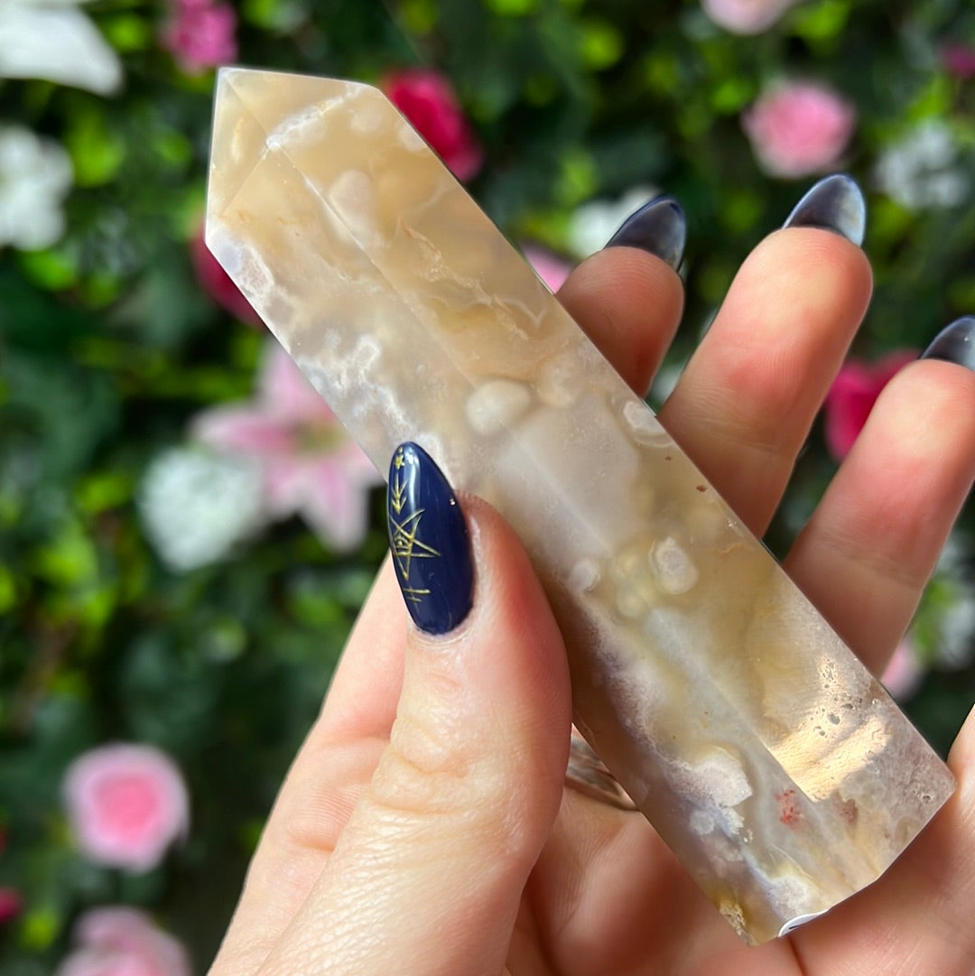 Flower Agate Tower Point