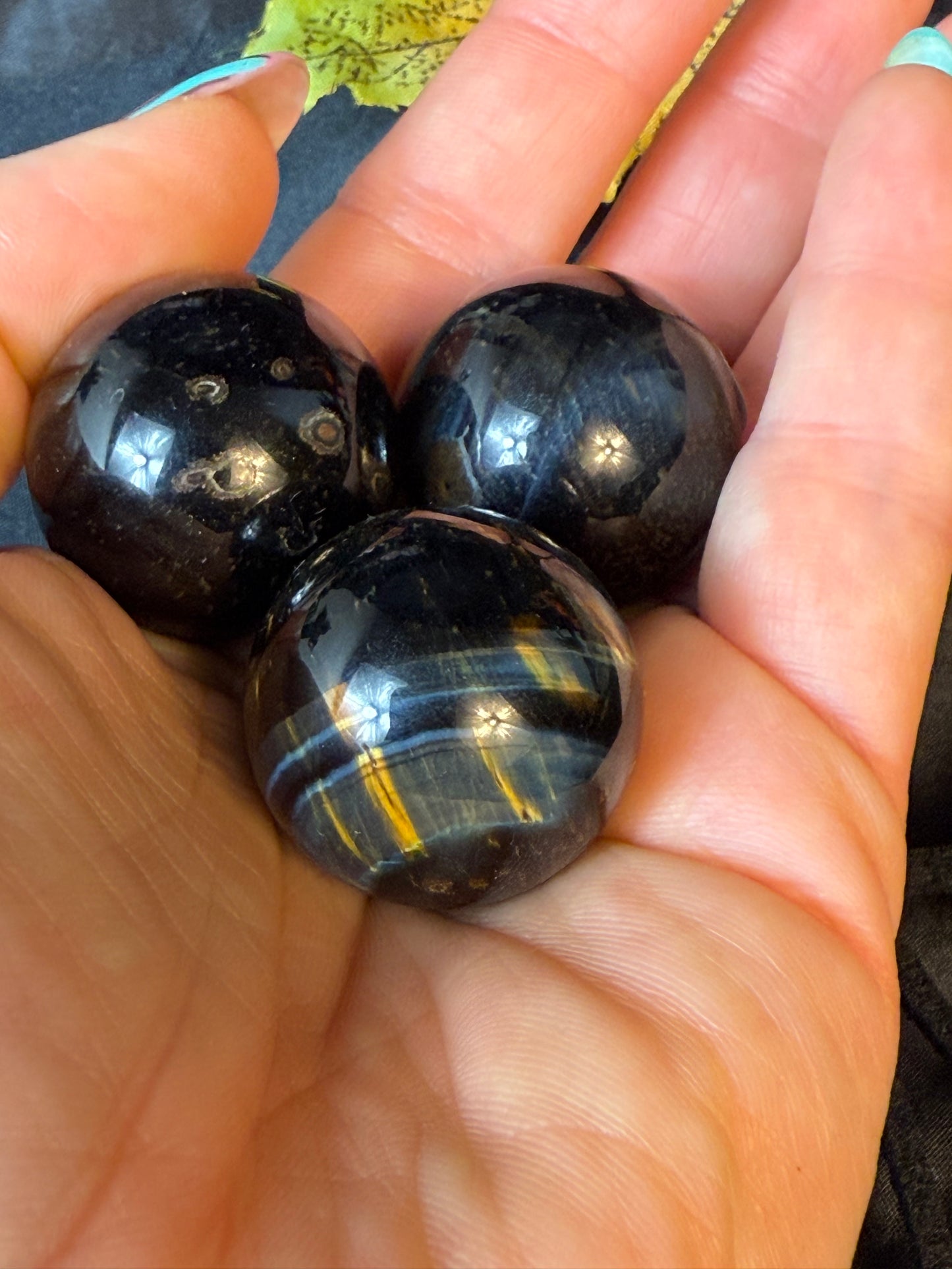 Blue Tigers Eye Sphere - Hawks Eye