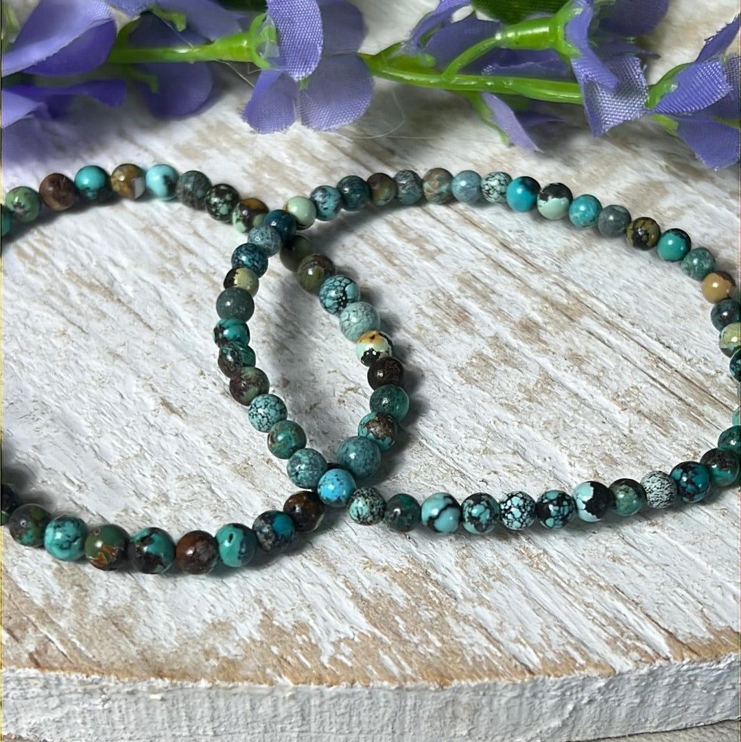 4mm Natural African Turquoise bead bracelet