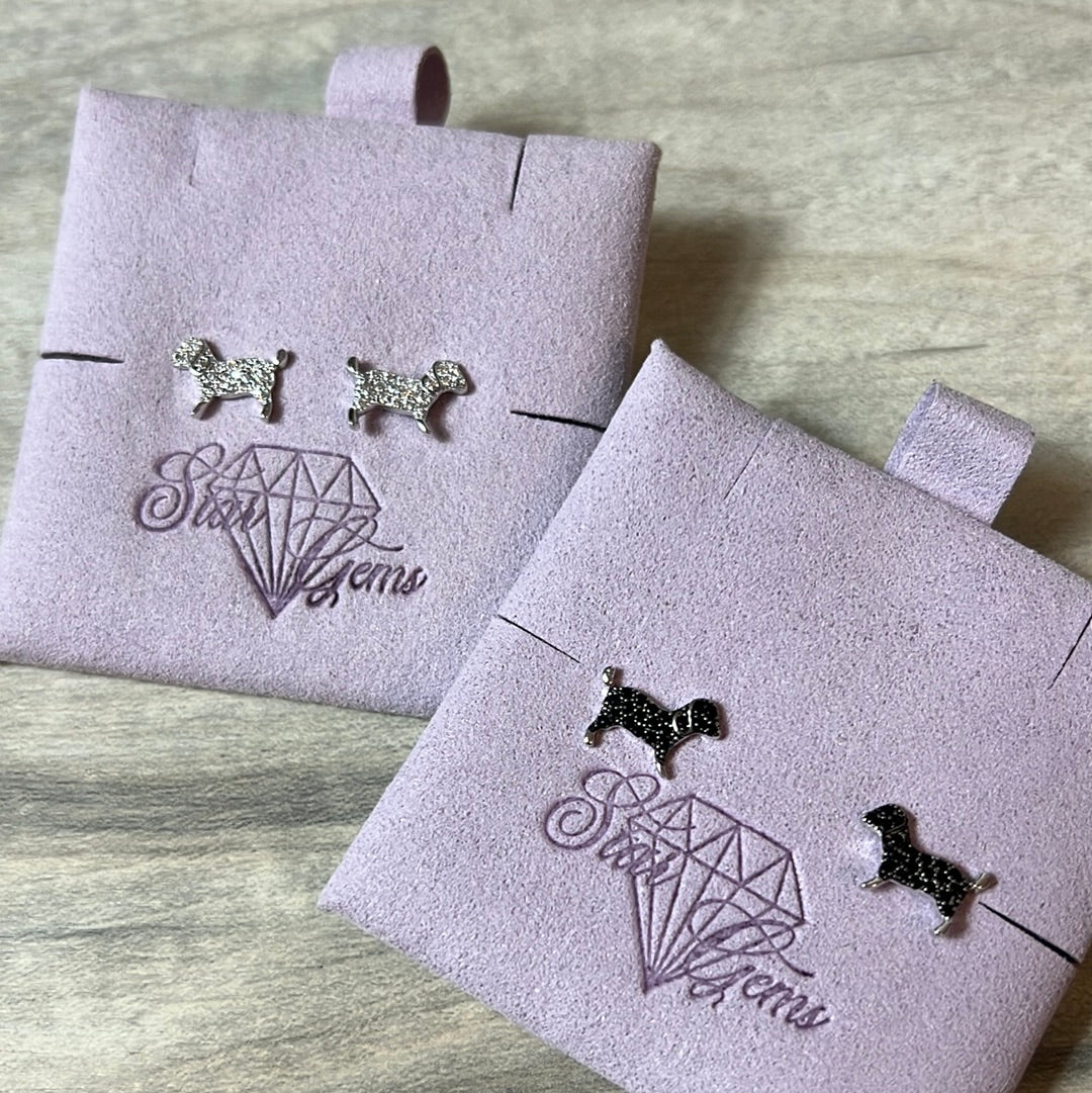 Dog Sterling Studs Earrings