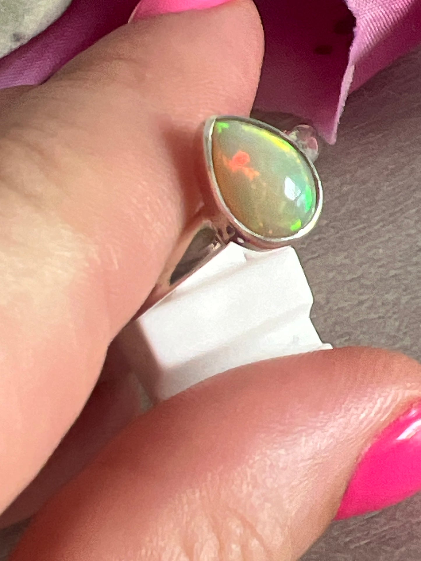Ethiopian Opal 925 Sterling Silver Ring - Size Q