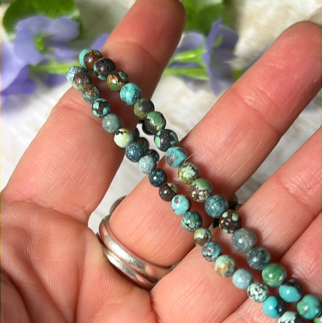 4mm Natural African Turquoise bead bracelet