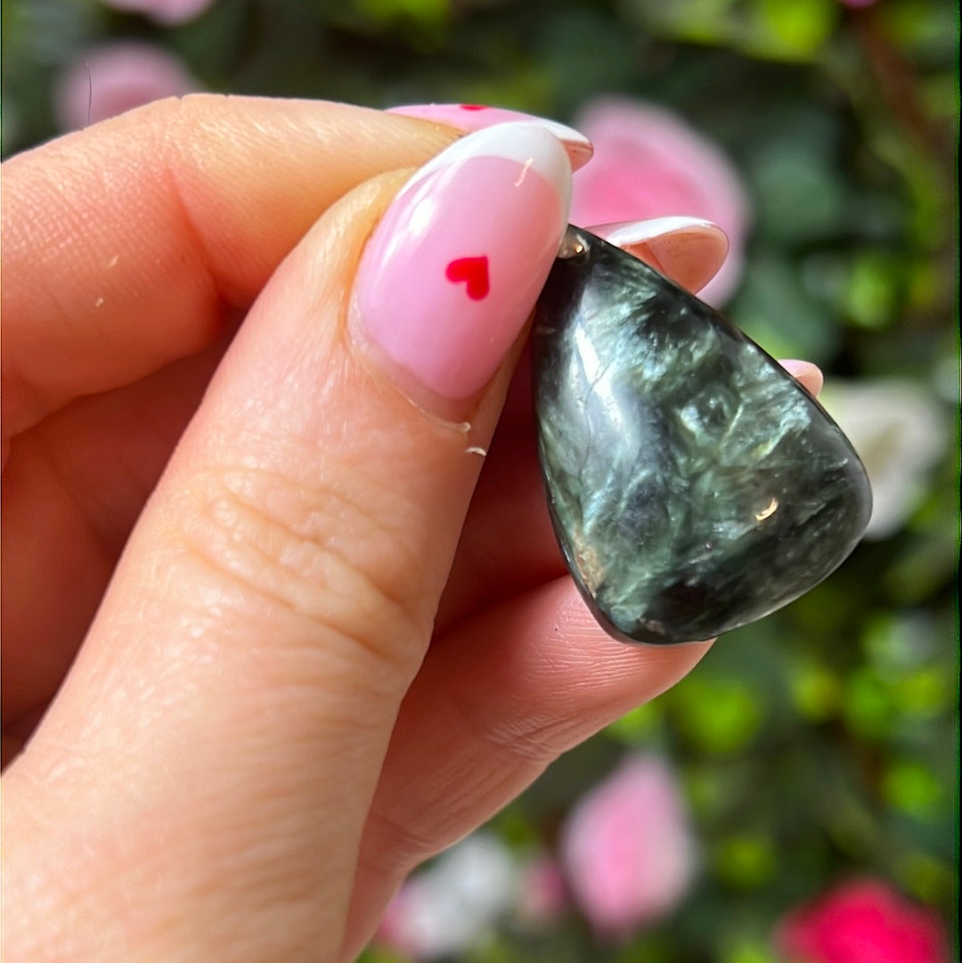 Seraphinite Pendant 925 Sterliing Silver