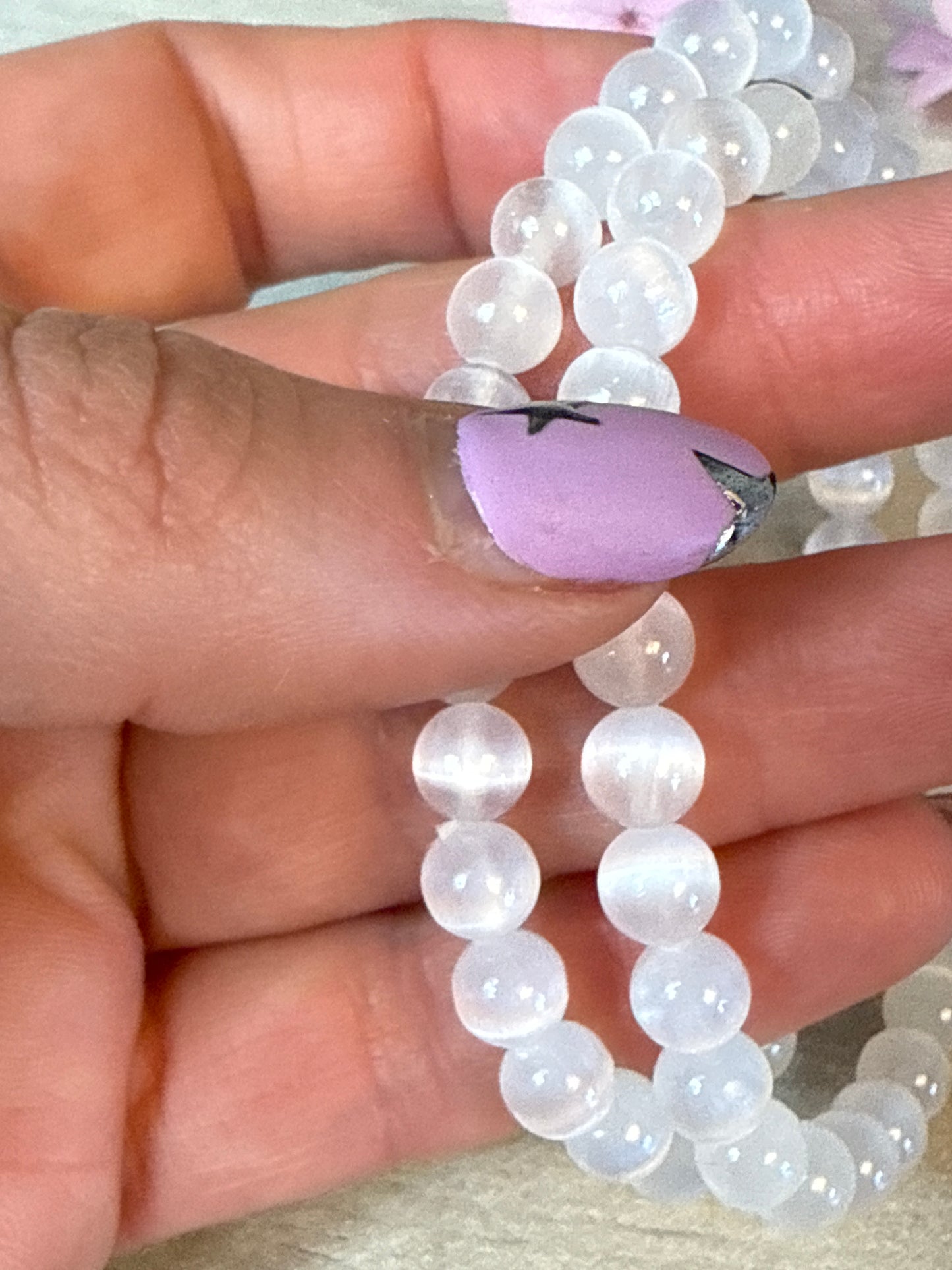 Selenite Bead Bracelet