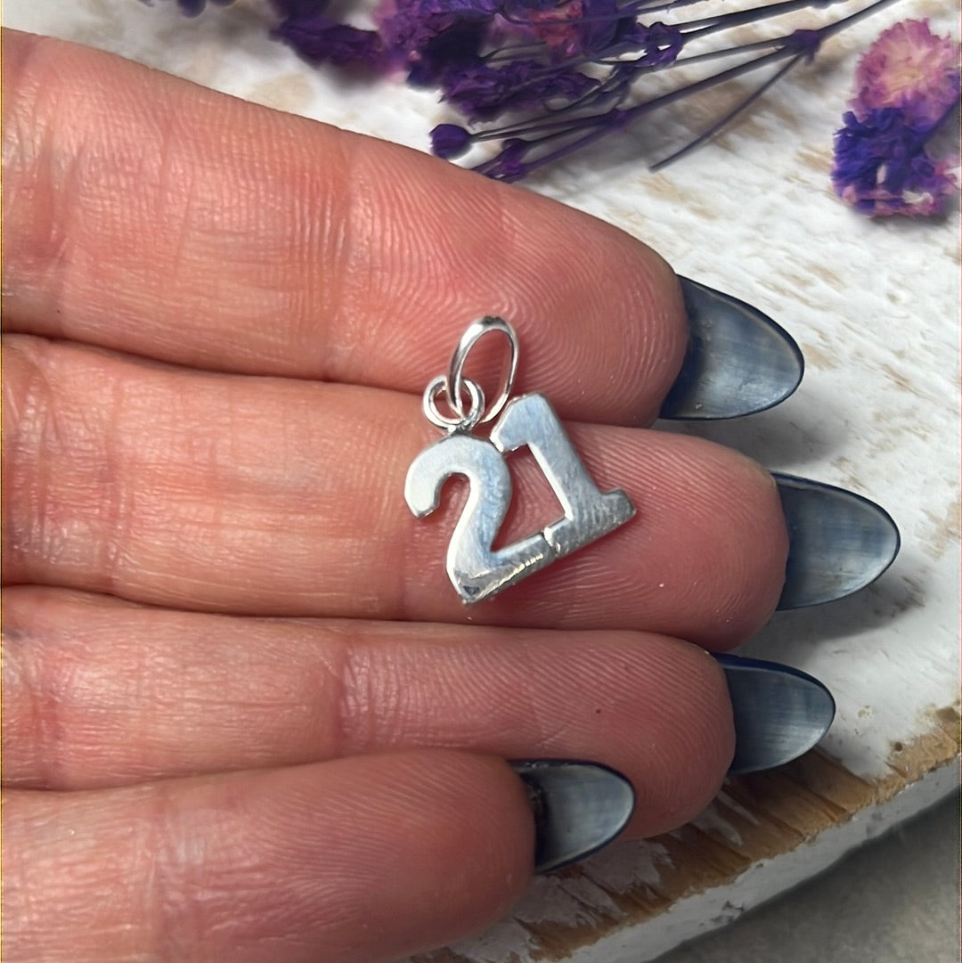 21 21st Birthday 925 Sterling Silver Pendant Charm