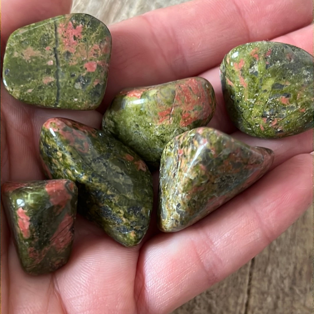 Unakite polished tumble tumblestone