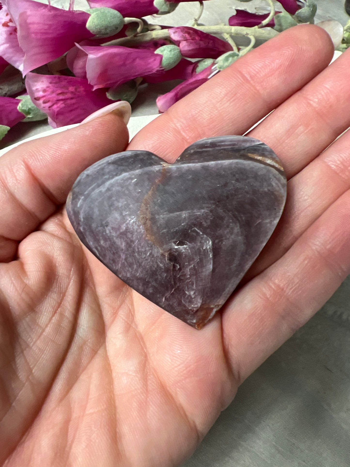 Gem Lepidolite Heart