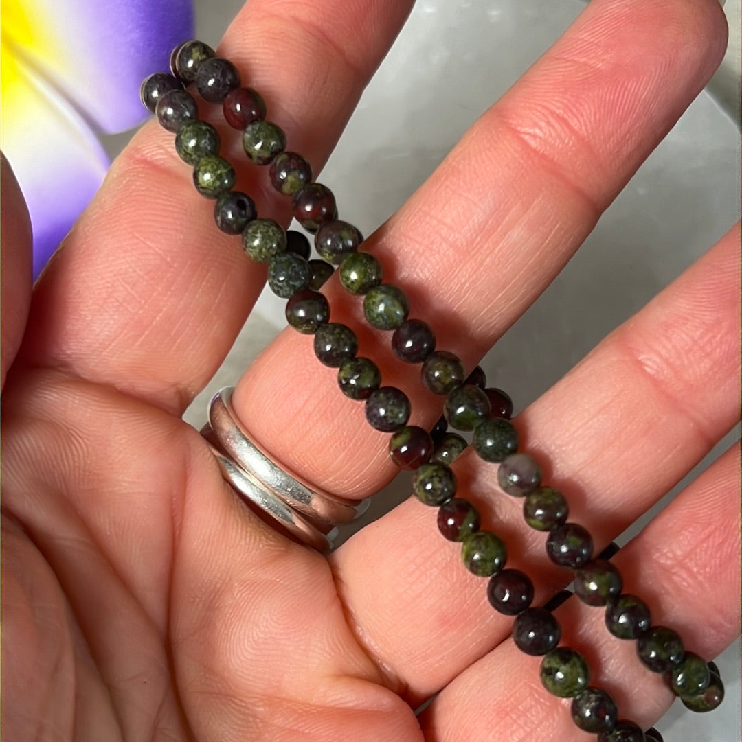 4mm Dragon Blood Bead Bracelet