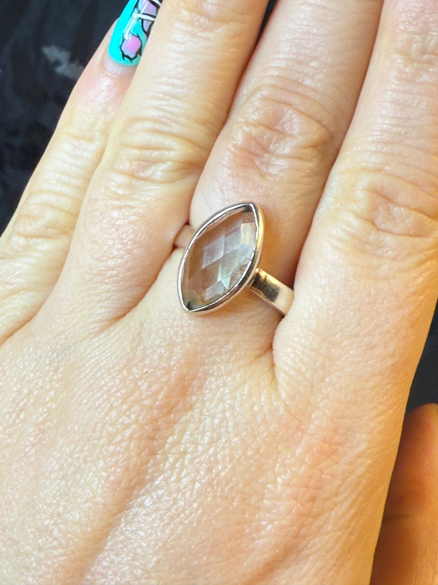 Prasolite 925 Ring - Size S 1/2 Green Amethyst